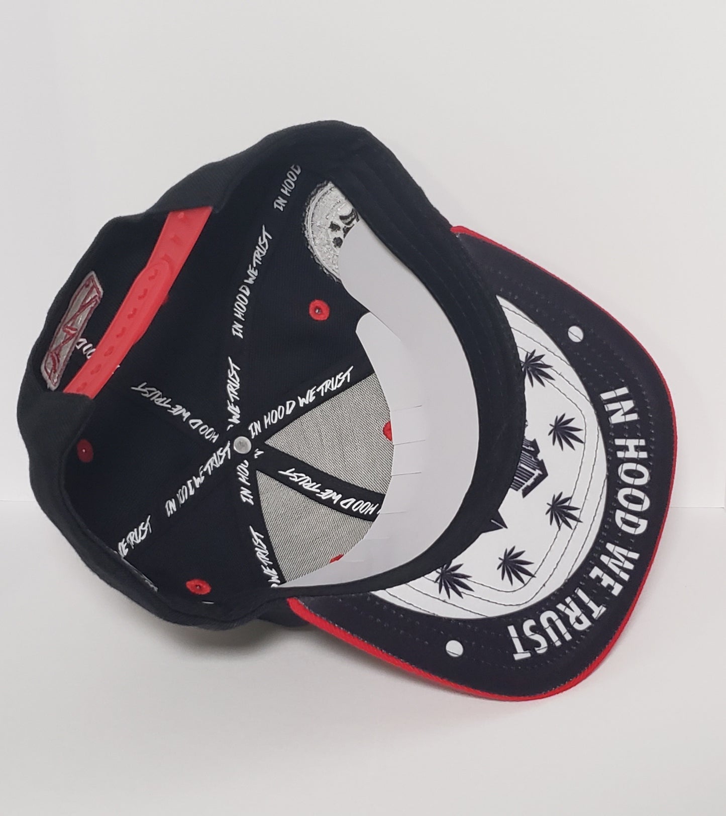 Wicked Logo Snapback hat - Black and Red with Red brim