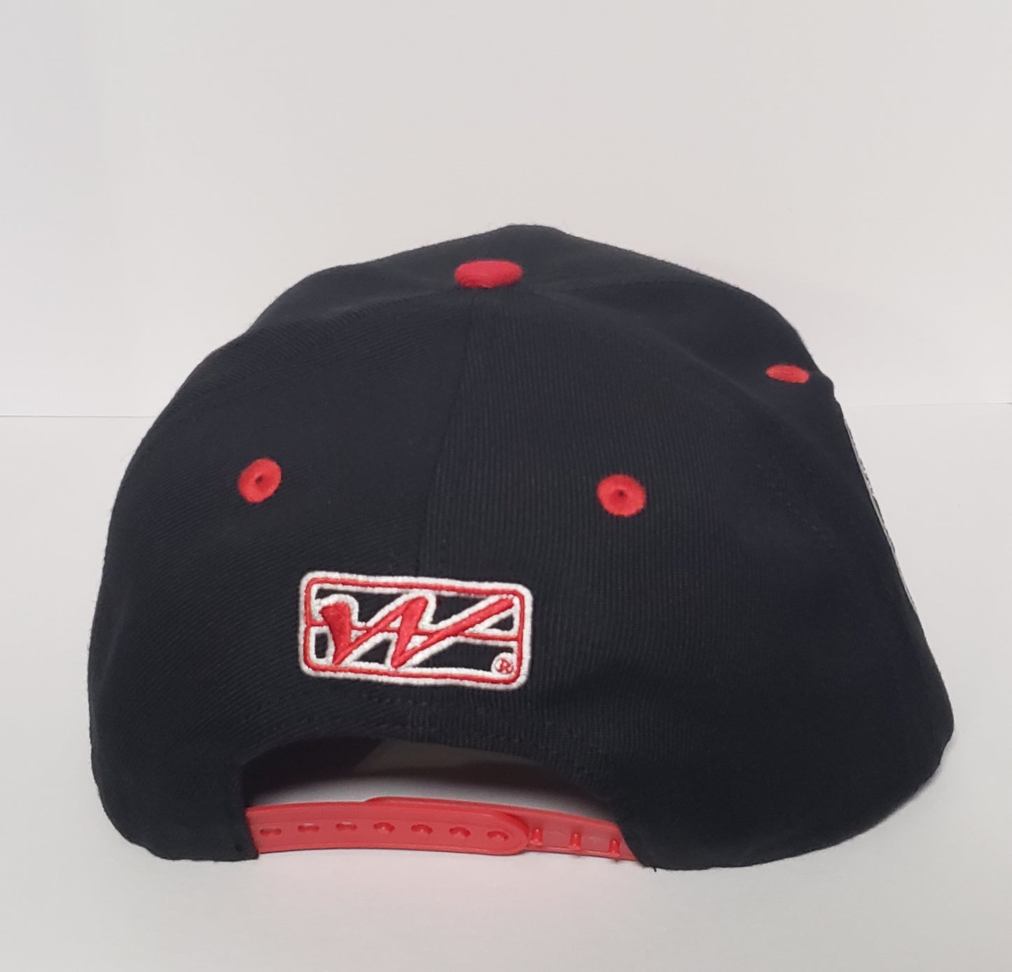 Wicked Logo Snapback hat - Black and Red with Red brim