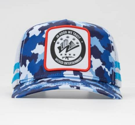 In Hood We Trust - Trucker Hat - Blue Camo